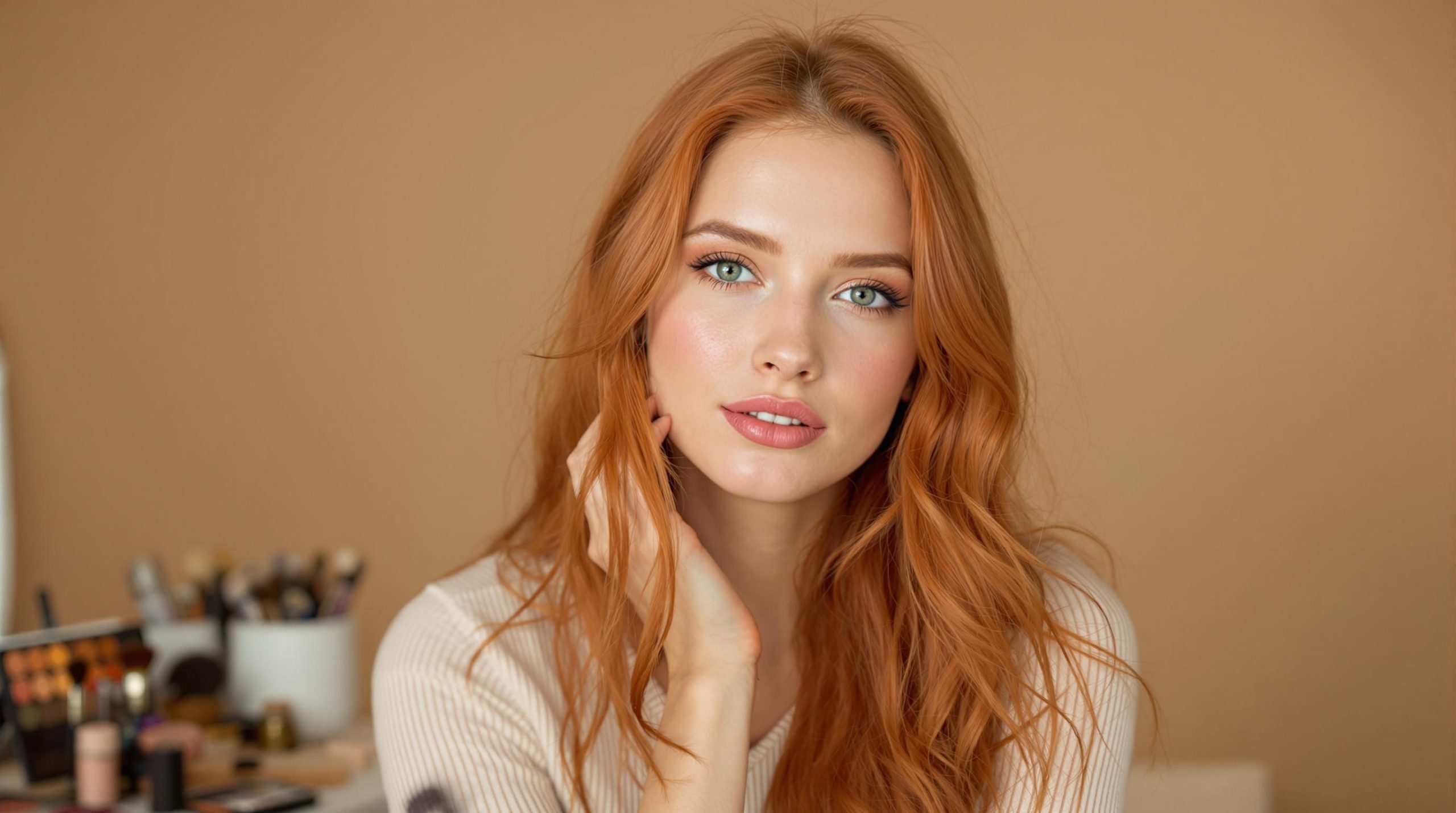 Maquillage pour rousses aux yeux verts : conseils et astuces
